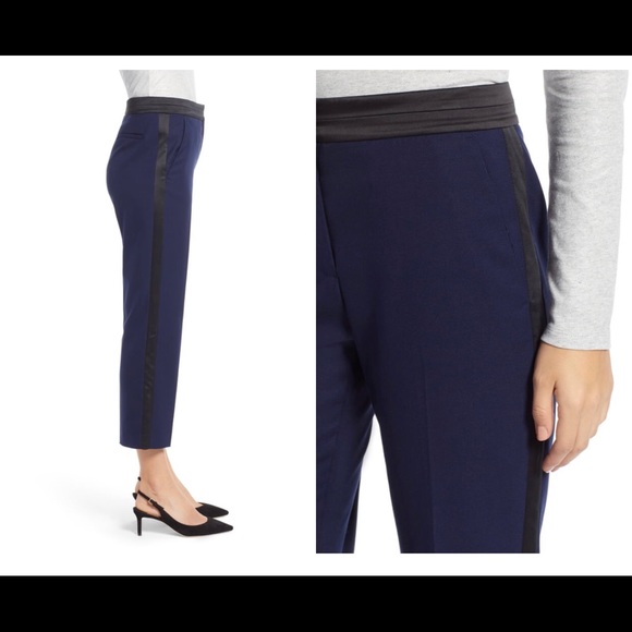 1901 Women’s Tuxedo Stripe Cropped Ankle Pants - Picture 3 of 7